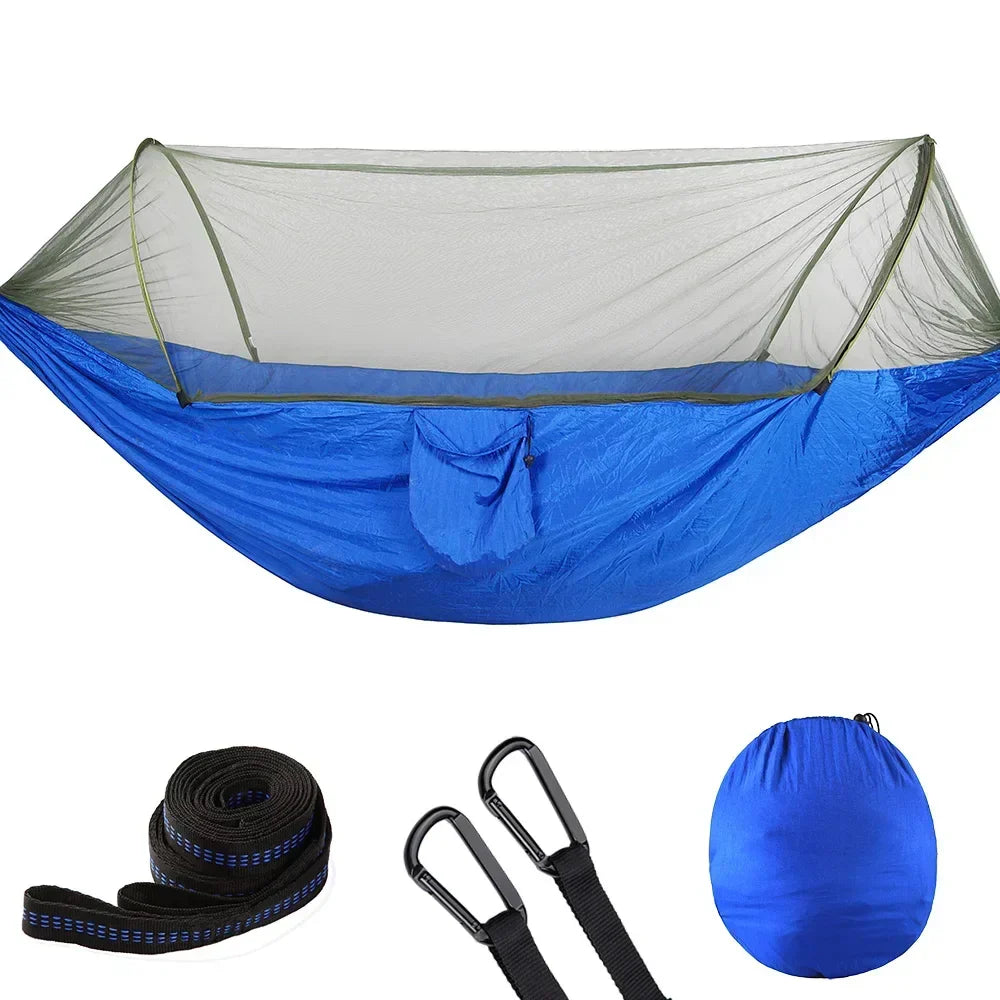 2023 Camping Hammock with Mosquito Net Pop-Up Light