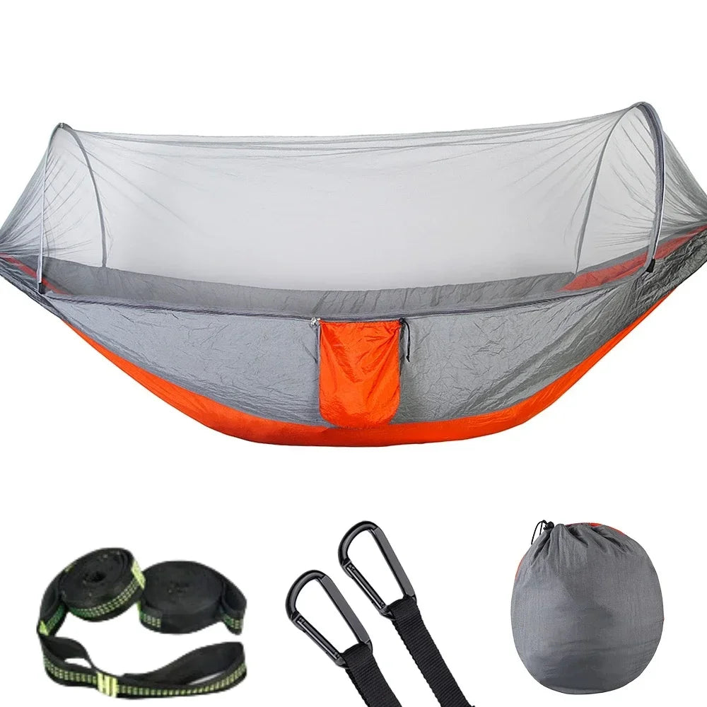 2023 Camping Hammock with Mosquito Net Pop-Up Light