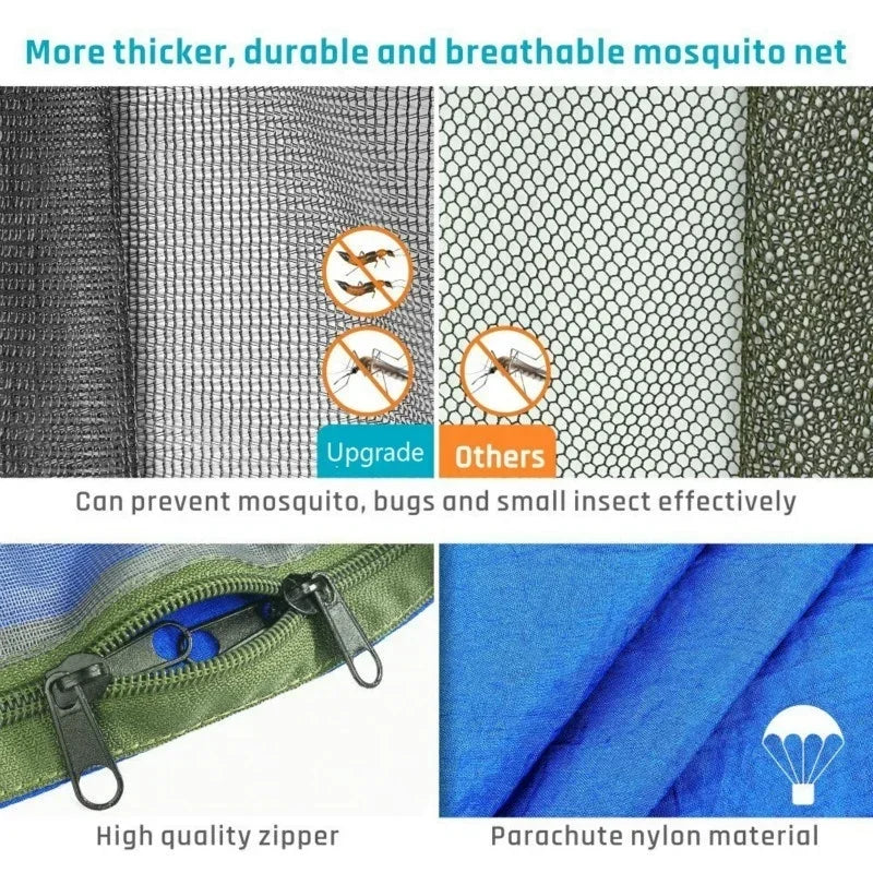 2023 Camping Hammock with Mosquito Net Pop-Up Light