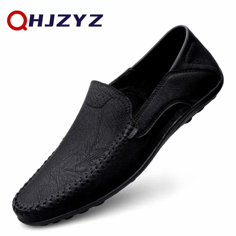 2023 Men's Genuine Leather Loafers – Casual Handmade Slip-Ons