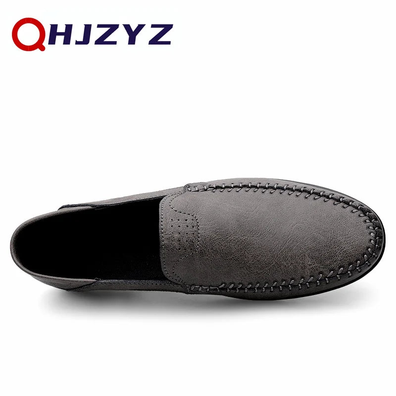 2023 Men's Genuine Leather Loafers – Casual Handmade Slip-Ons