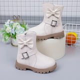 2023 Girls Boots Bow Kids Fashion Buckle Cool