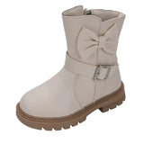 2023 Girls Boots Bow Kids Fashion Buckle Cool