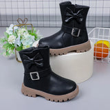 2023 Girls Boots Bow Kids Fashion Buckle Cool