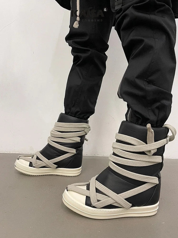 2023 High Top Sneakers Platform Corss Tied Men's