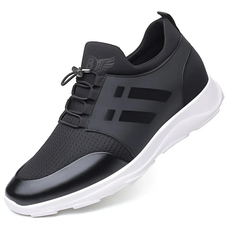 2023 Men's Casual Lycra & Cow Leather Shoes – Height Increasing