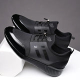 2023 Men's Casual Lycra & Cow Leather Shoes – Height Increasing