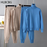 2023 New 2 Pieces Set Women Knitted Tracksuit