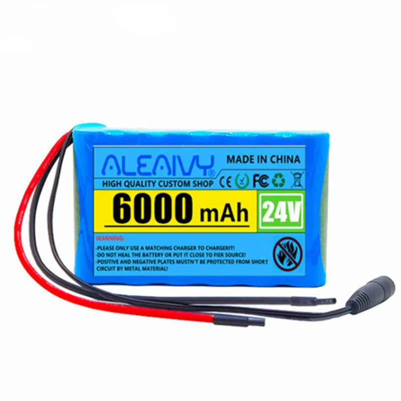 2023 New 24V 6Ah 25.2V 6S1P 18650 Li-Ion