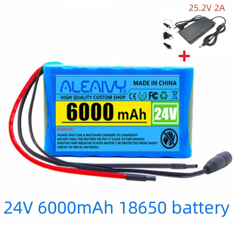 2023 New 24V 6Ah 25.2V 6S1P 18650 Li-Ion