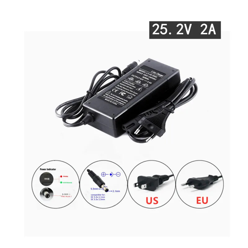 2023 New 24V 6Ah 25.2V 6S1P 18650 Li-Ion