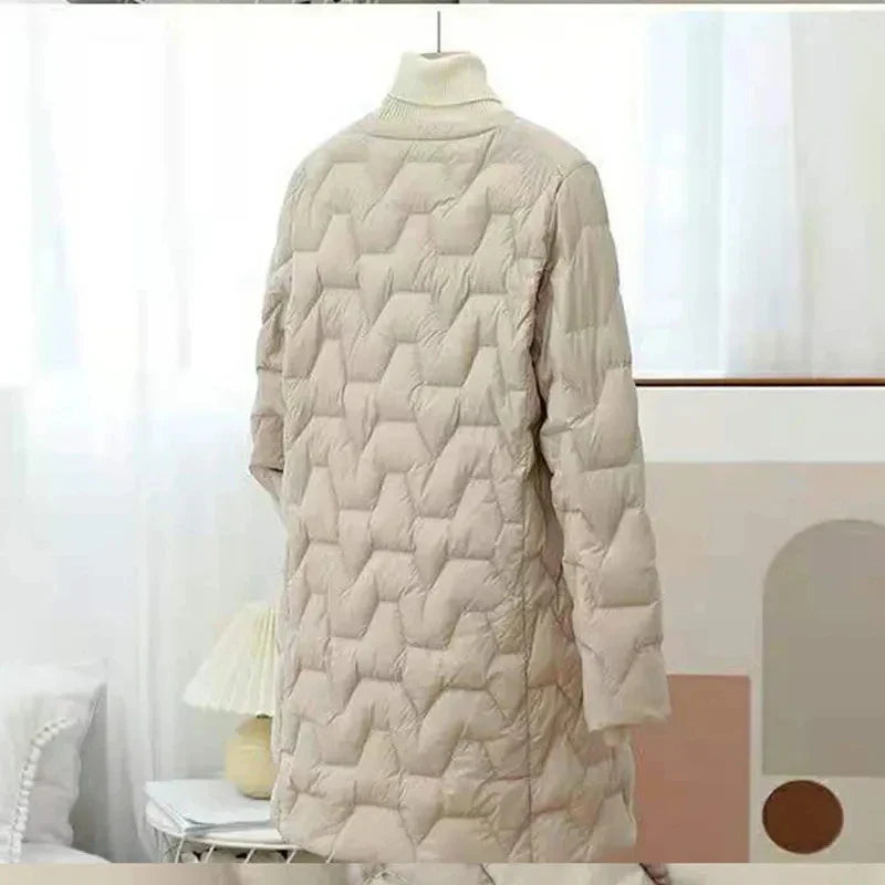 2023 New Mid-Length Puffer Coats Women's Round Neck