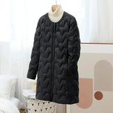 2023 New Mid-Length Puffer Coats Women's Round Neck