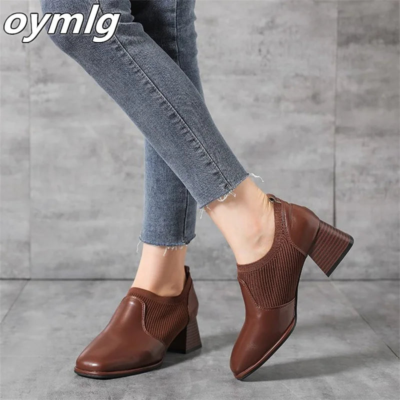 2023 New Thick Heel High Heels Women's Autumn