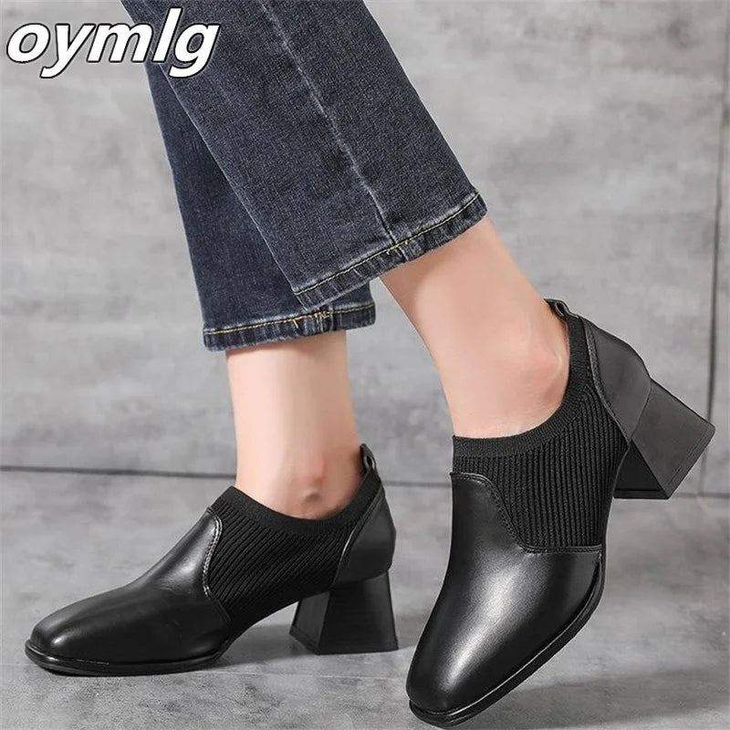 2023 New Thick Heel High Heels Women's Autumn