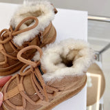 2023 New Winter Children Snow Boots Genuine Leather