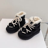2023 New Winter Children Snow Boots Genuine Leather