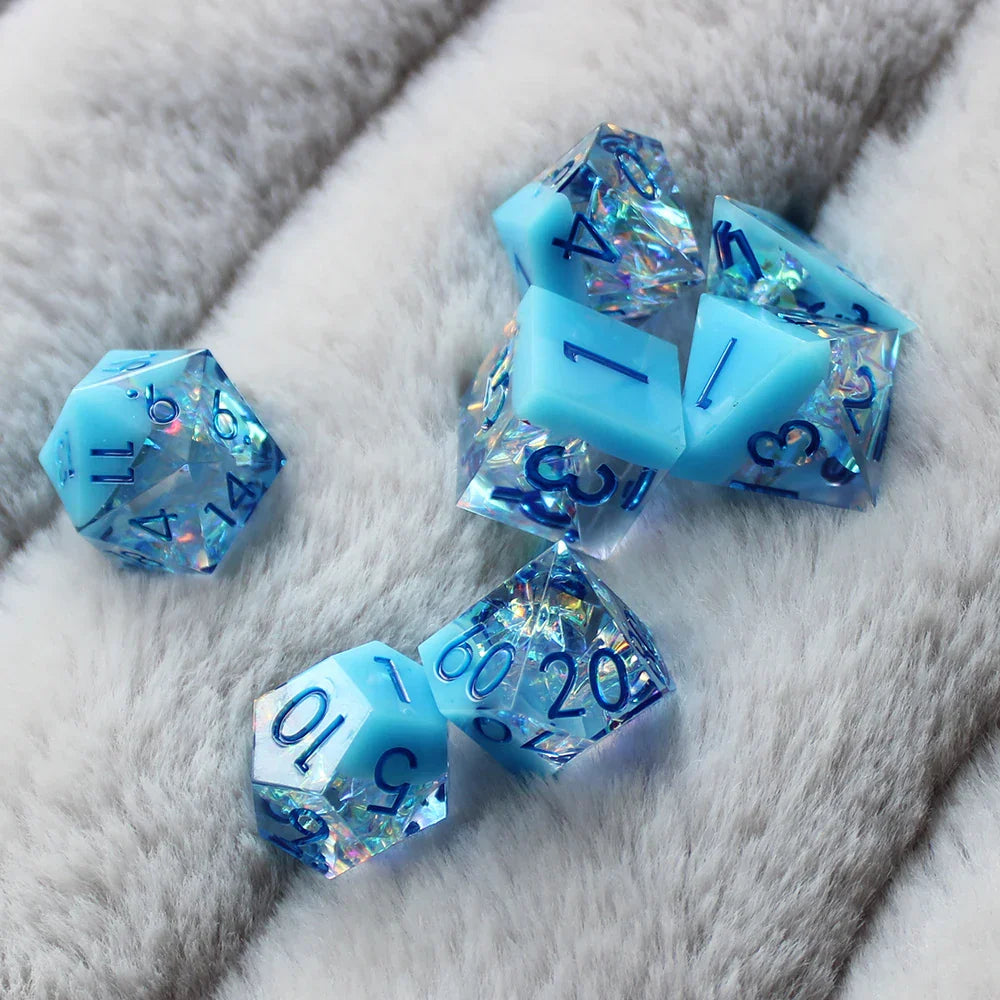 2023 Resin Dice 7PCs Dnd Set Solid Polyhedral