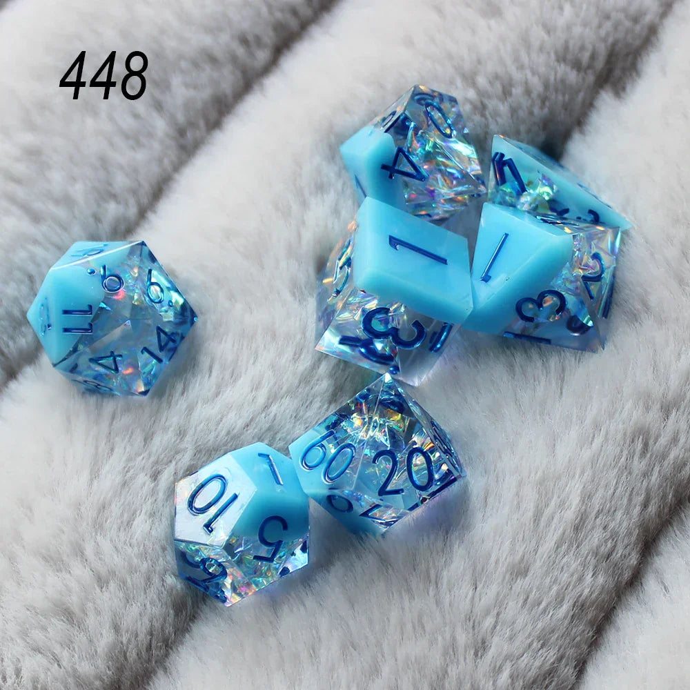 2023 Resin Dice 7PCs Dnd Set Solid Polyhedral