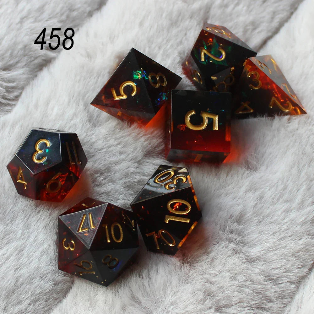 2023 Resin Dice 7PCs Dnd Set Solid Polyhedral