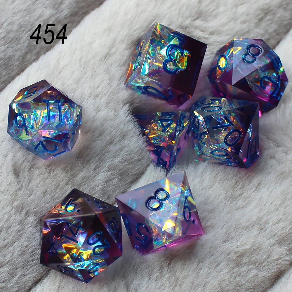 2023 Resin Dice 7PCs Dnd Set Solid Polyhedral