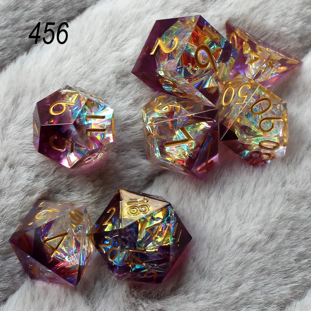 2023 Resin Dice 7PCs Dnd Set Solid Polyhedral