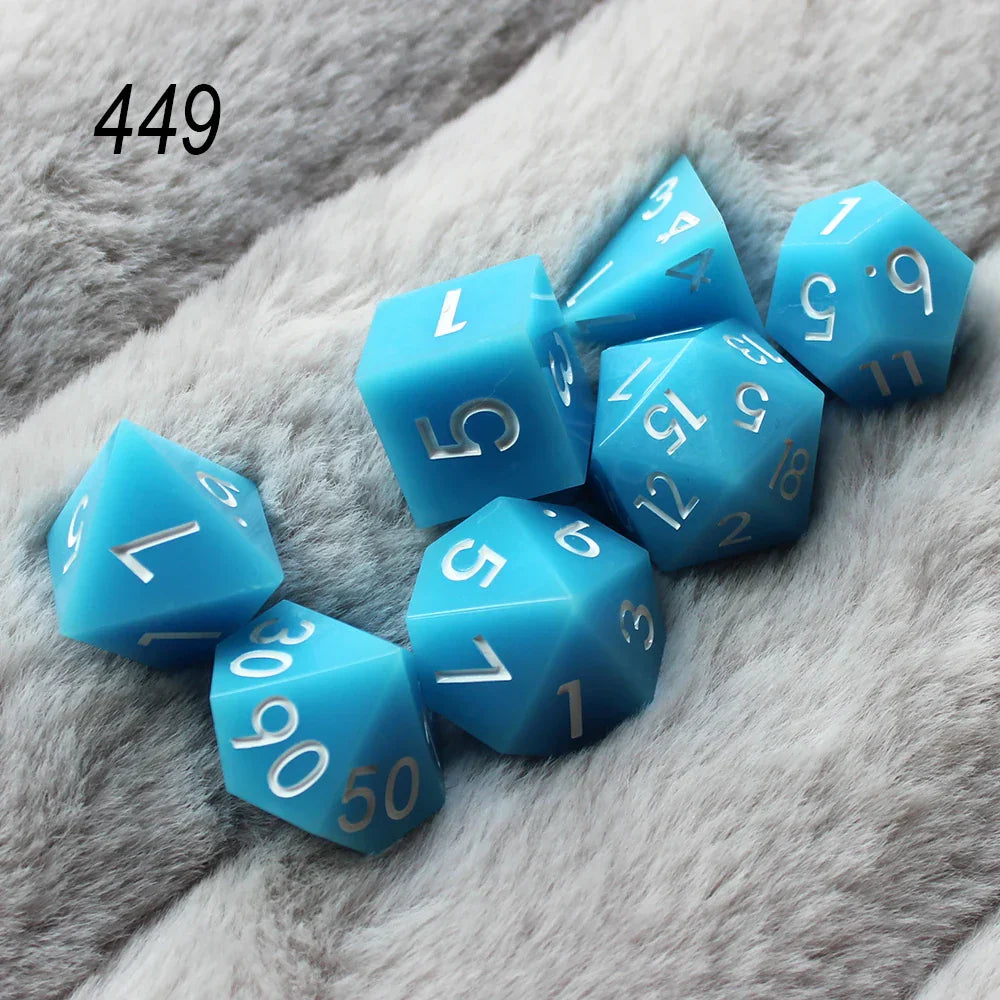 2023 Resin Dice 7PCs Dnd Set Solid Polyhedral