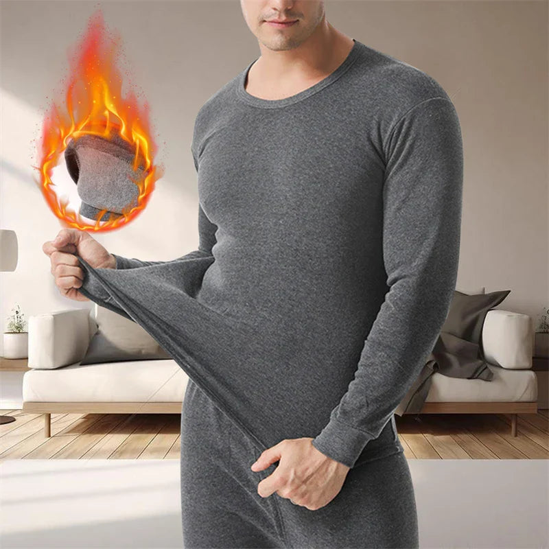 2023 Winter Men Thermal Underwear Sets Long Shirt