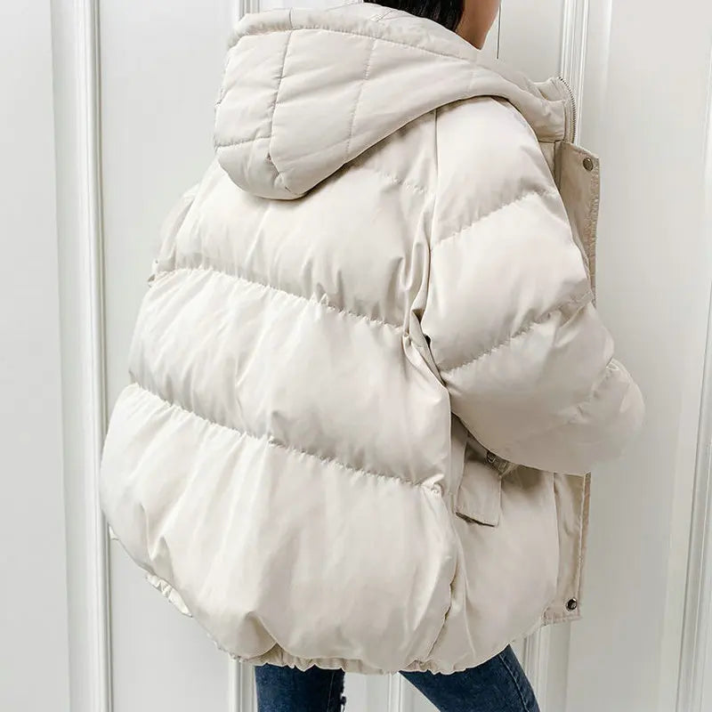 2023 Women Short Jacket Winter Thick Hooded Cotton