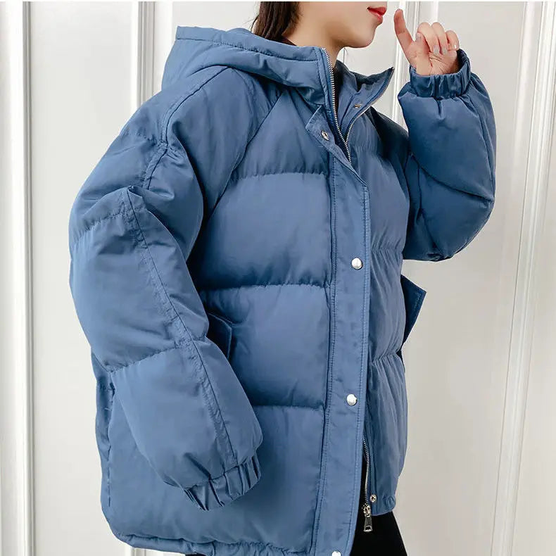 2023 Women Short Jacket Winter Thick Hooded Cotton