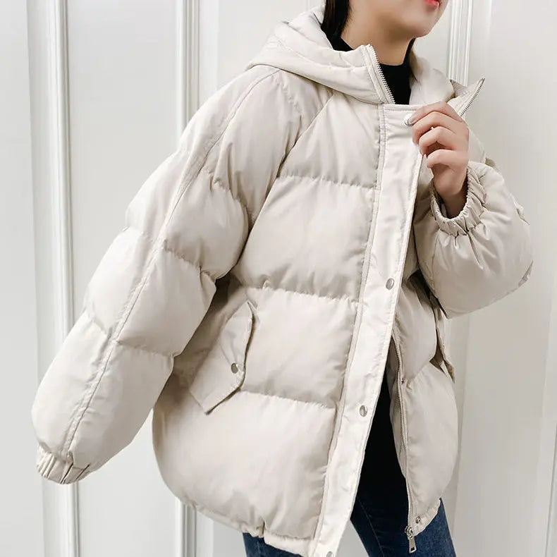 2023 Women Short Jacket Winter Thick Hooded Cotton