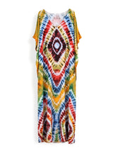 2024 Bohemian Multicolor V Neck Loose Kaftan Dress