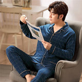 2024 Men's Pajama Sets Simple Sleepwear Long Sleeve