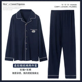 2024 Men's Pajama Sets Simple Sleepwear Long Sleeve