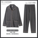 2024 Men's Pajama Sets Simple Sleepwear Long Sleeve