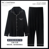 2024 Men's Pajama Sets Simple Sleepwear Long Sleeve