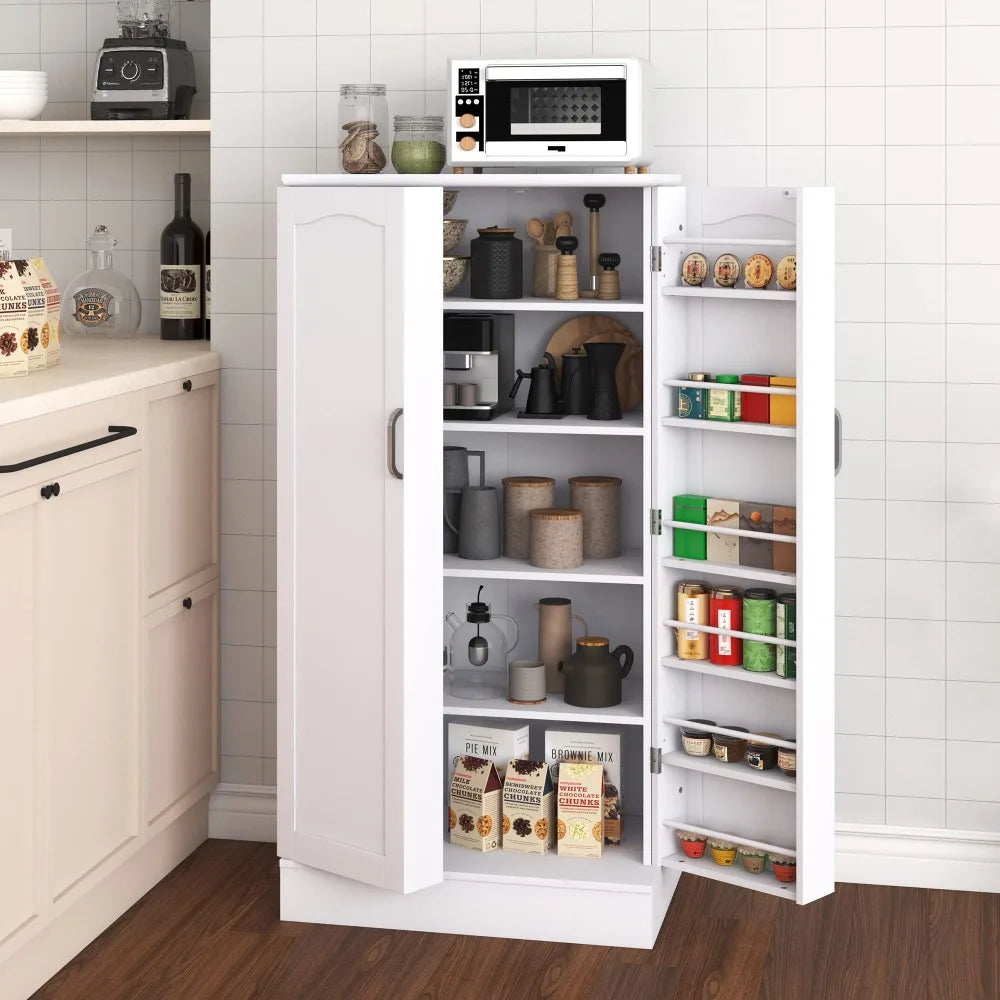 2024 47" White Kitchen Pantry Cabinet