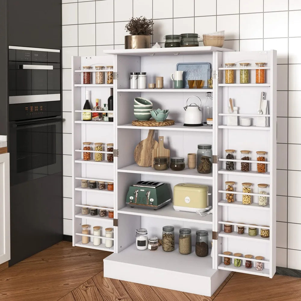 2024 47" White Kitchen Pantry Cabinet