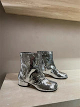2024 New Silver Tabi Boots Split Toe Chunky