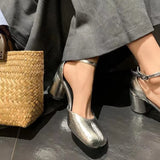 2024 New Silver Tabi Boots Split Toe Chunky