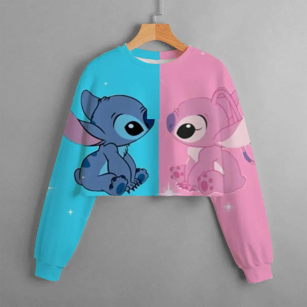 2024 New Spring and Autumn Girls' Lilo&Stitch Cartoon