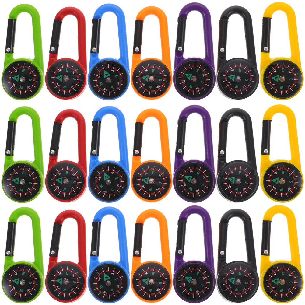 21 Pcs Compass Buckle Hiking Accessories Key Chain