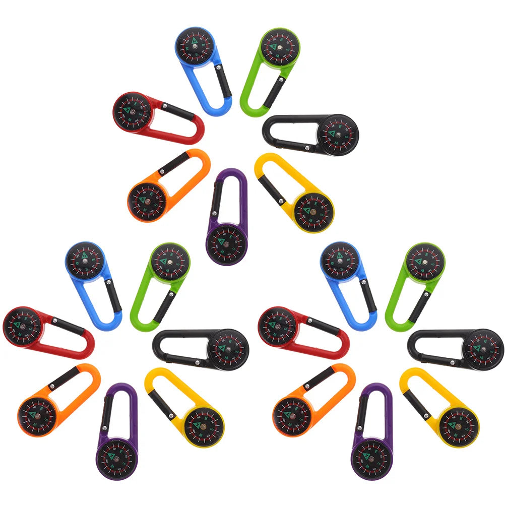 21 Pcs Compass Buckle Hiking Accessories Key Chain