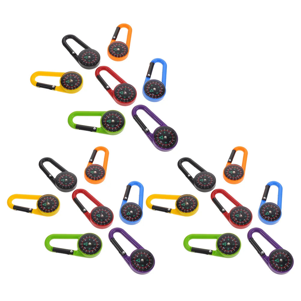 21 Pcs Compass Buckle Hiking Accessories Key Chain