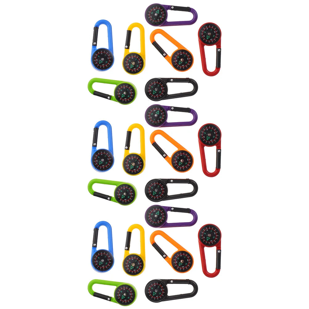 21 Pcs Compass Buckle Hiking Accessories Key Chain