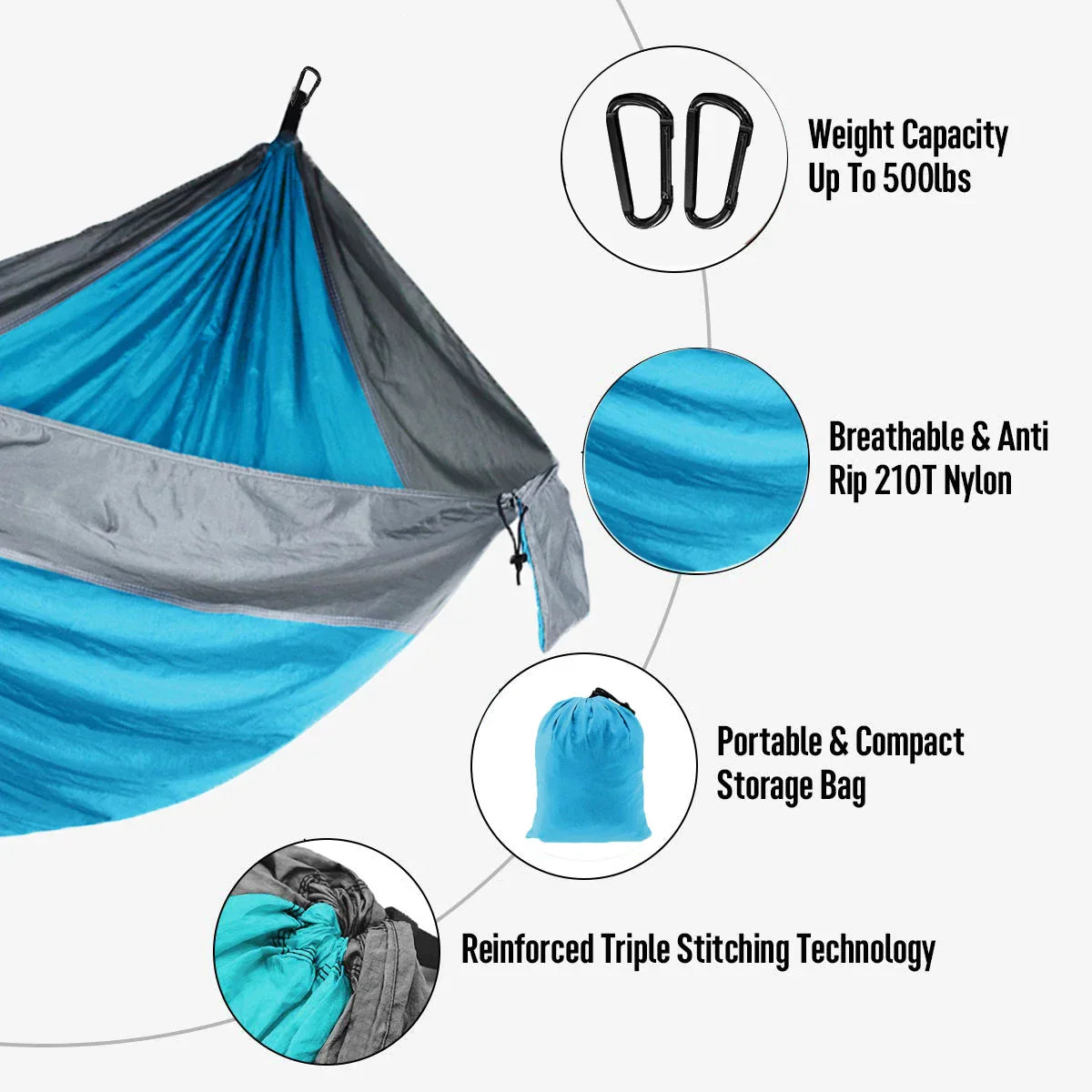 220x90cm Single Camping Hammock lightweight parachute Hammock with