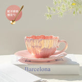 240ml Petal Ceramic Cup Coffee Cup and Saucer