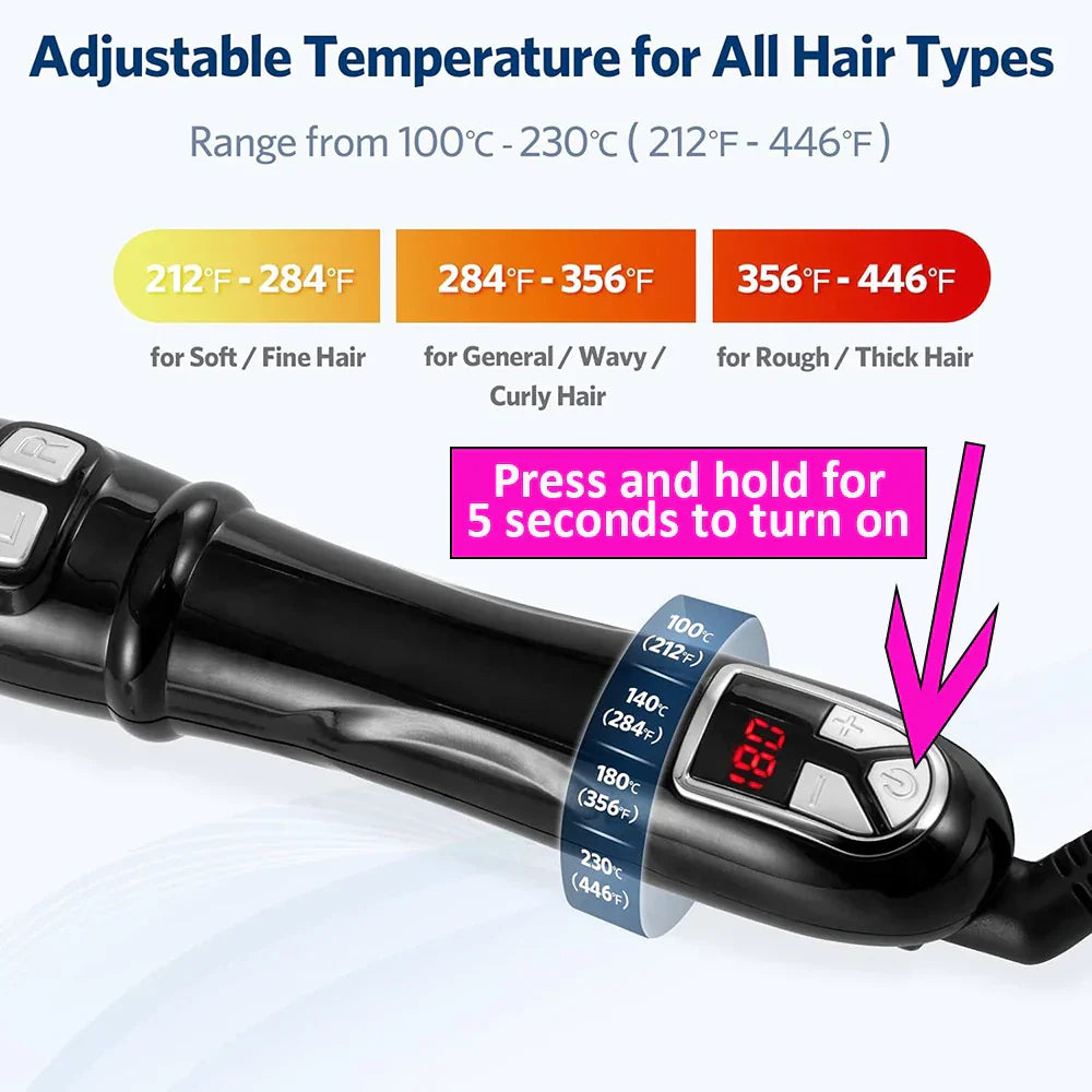 25/28/32mm Ceramic Barrel Hair Curlers Automatic Rotating Curling