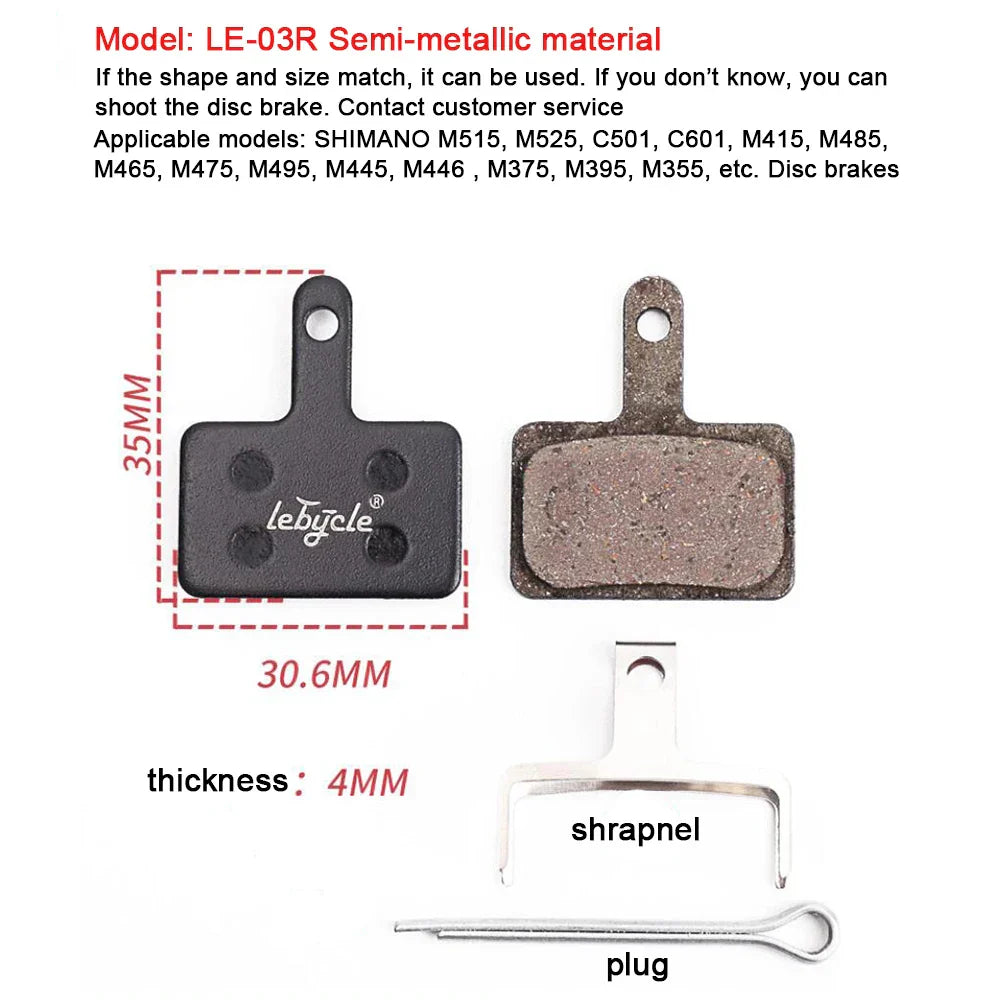 25 Pair MTB Bicycle Disc Brake Pads Resin/Metal/Ceramic