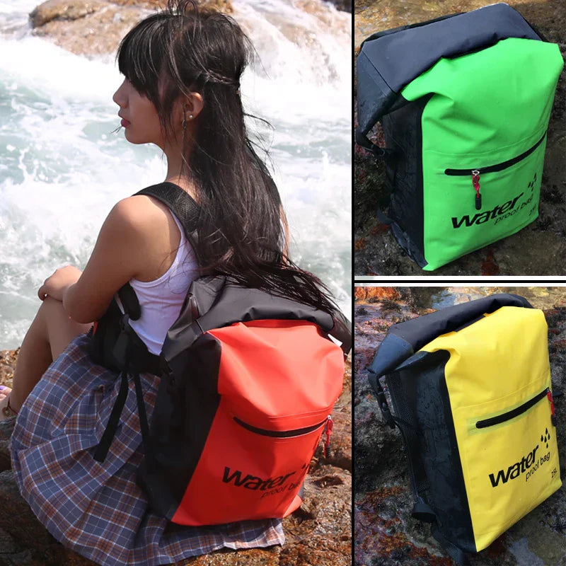 25L PVC Swimming Waterproof Dry Bag Double Straps